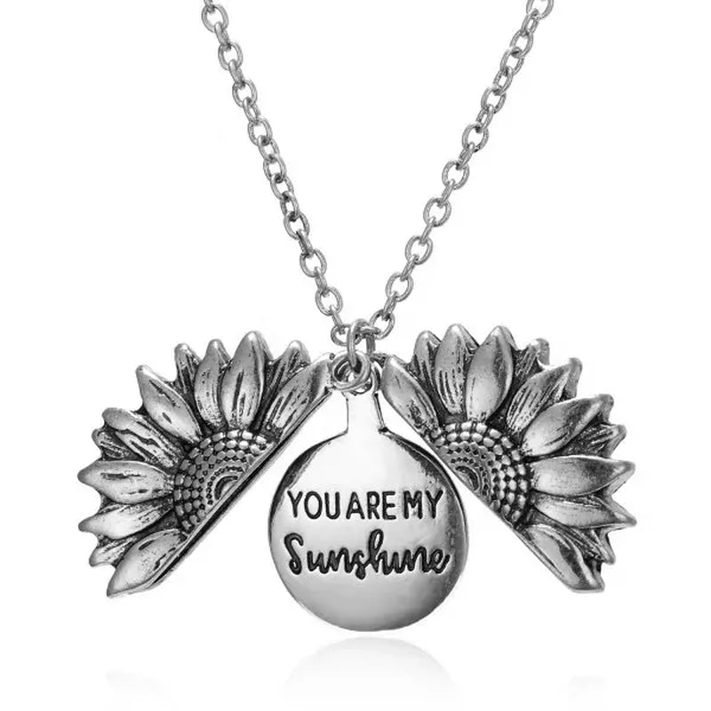 Sunflower Pendant Double-Layer Open Necklace