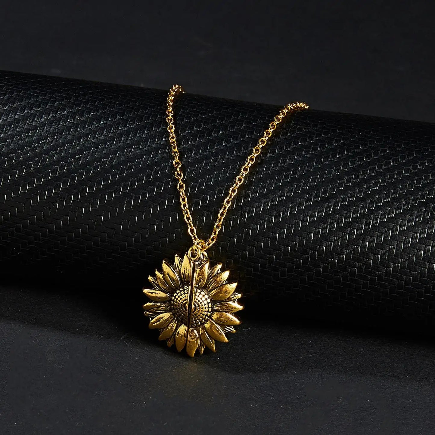 Sunflower Pendant Double-Layer Open Necklace