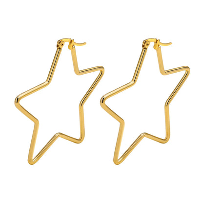 Large Star Hoop Earrings